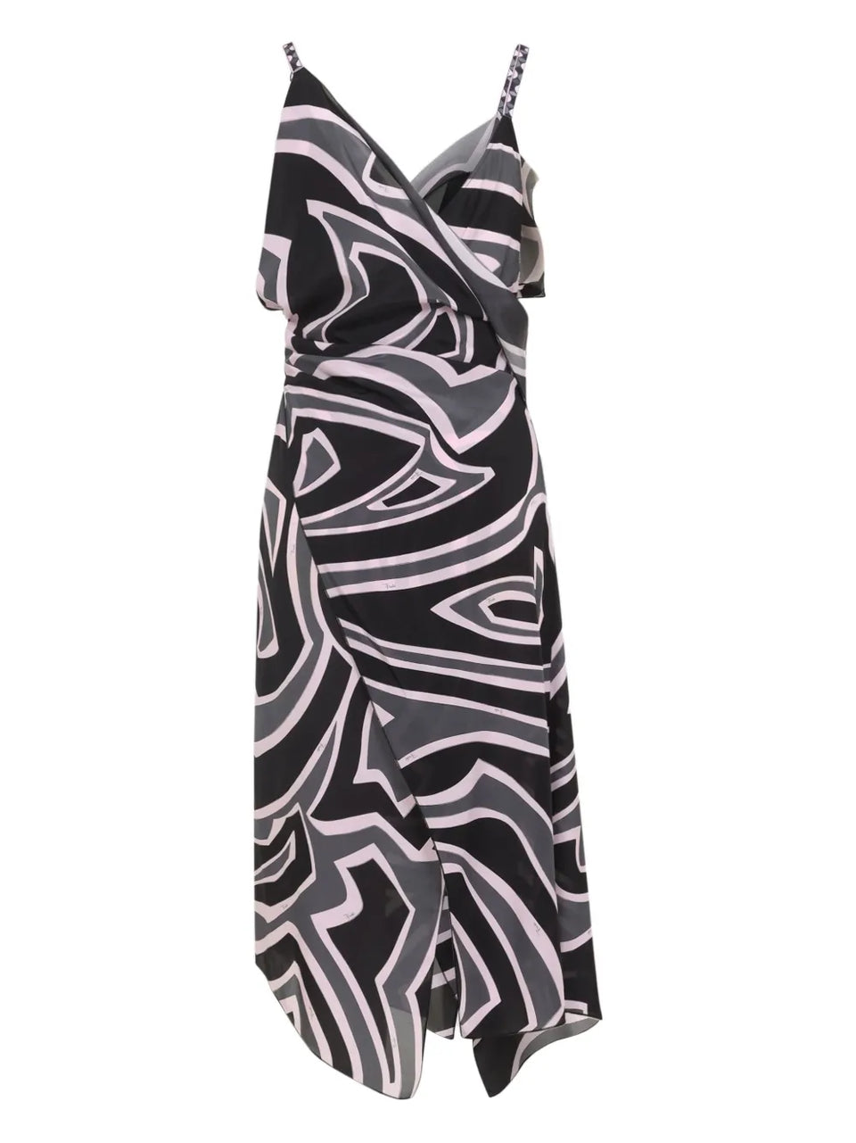 Labirinto-print asymmetric dress