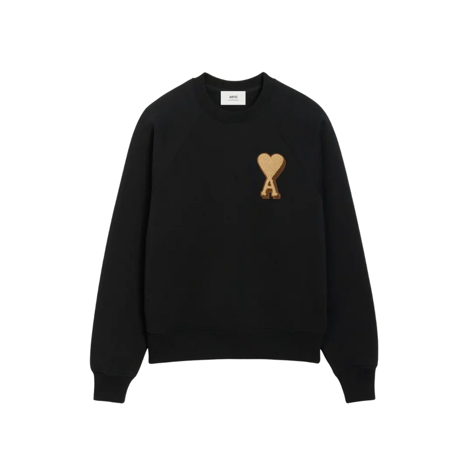 Black Cotton Ami De Coeur Sweatshirt Ami de Coeur sweatshirt in heavy loopback cotton fleece