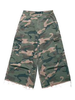 camouflage print trousers
