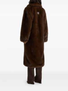 Bria faux-fur belted brown oversized coat