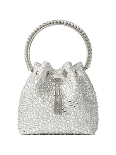 Bon Bon crystal-embellished circle-handle bucket bag