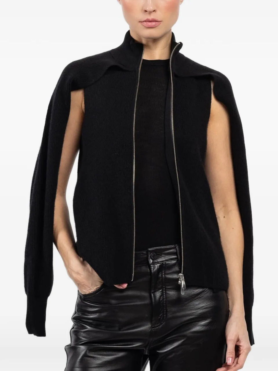 zip-up long-sleeve jacket