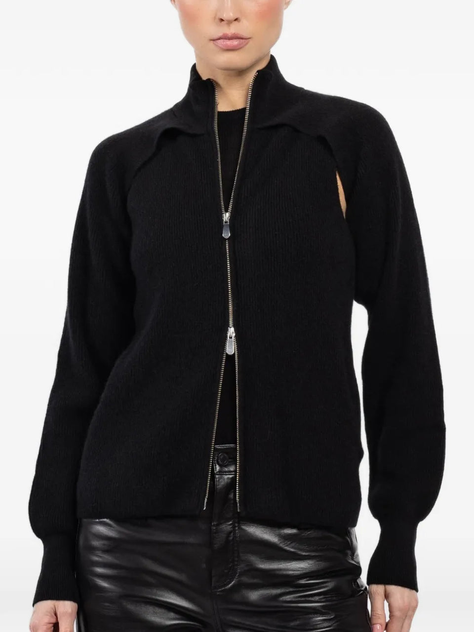 zip-up long-sleeve jacket