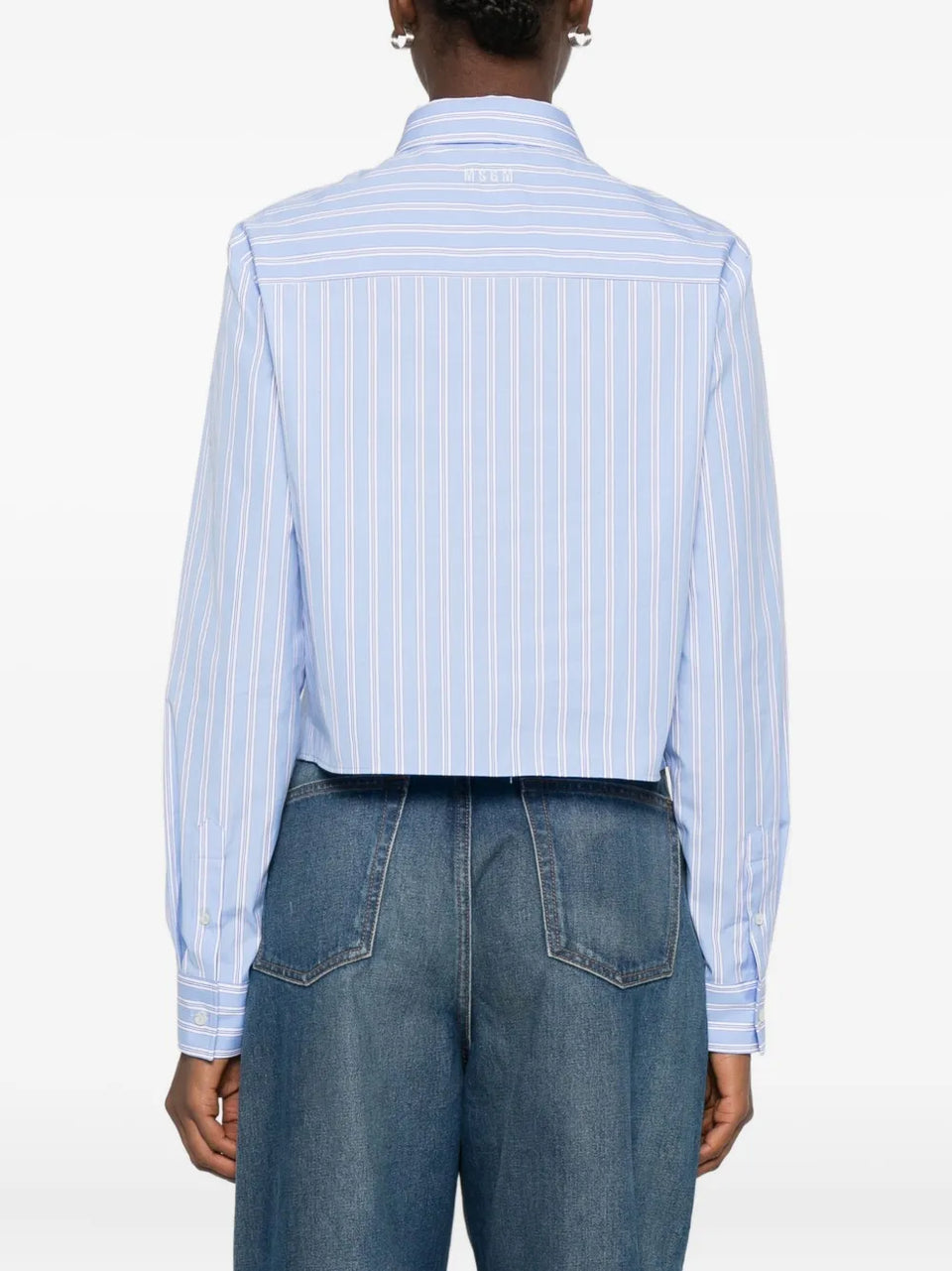 striped logo-embroidered shirt