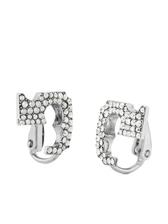 pavé logo clip-on earring