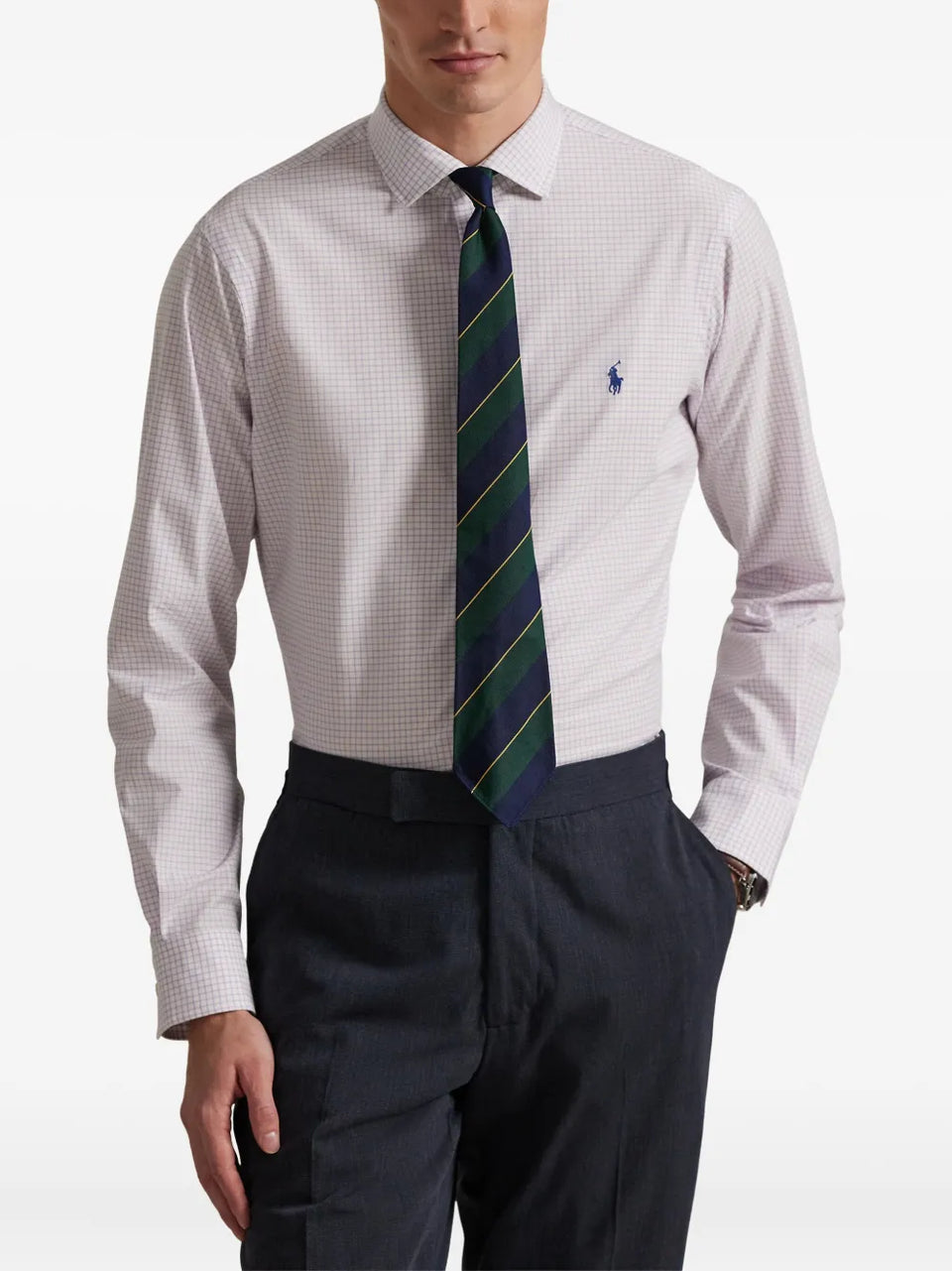 long-sleeve checked shirt