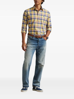 long-sleeve checked shirt