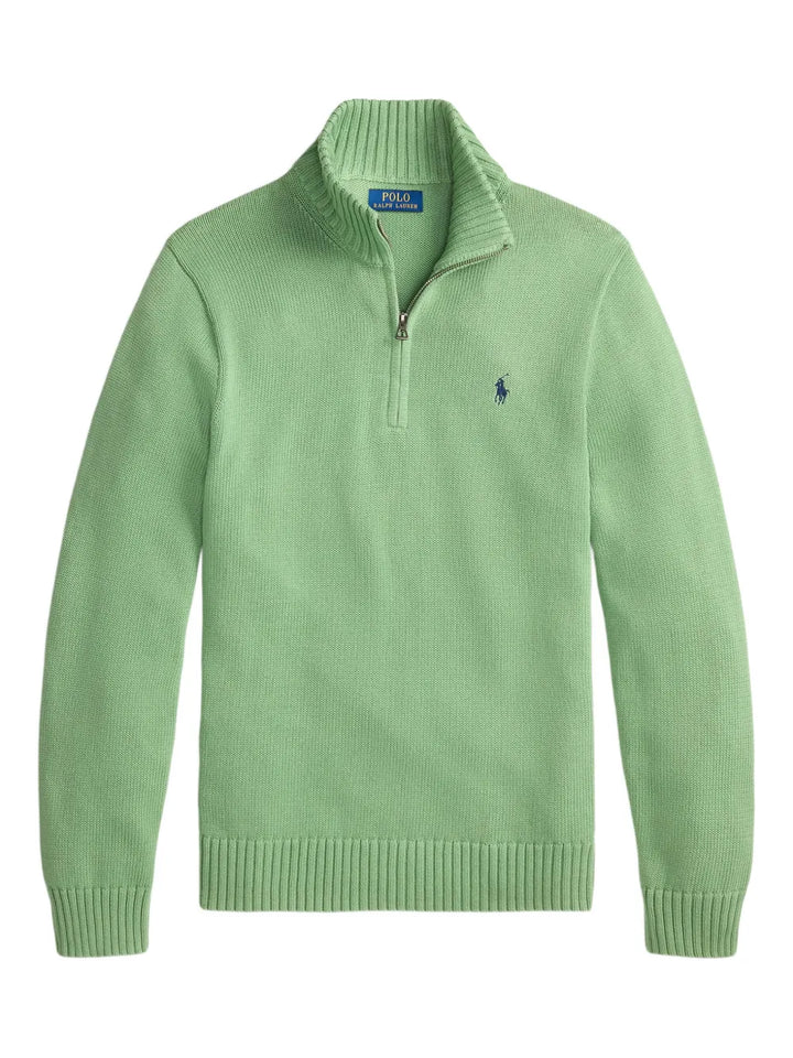 half-zip cotton sweater