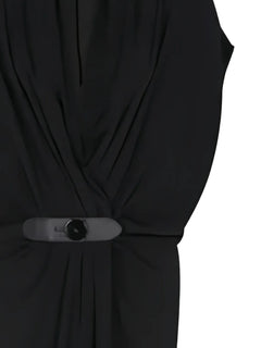 belted draped dress