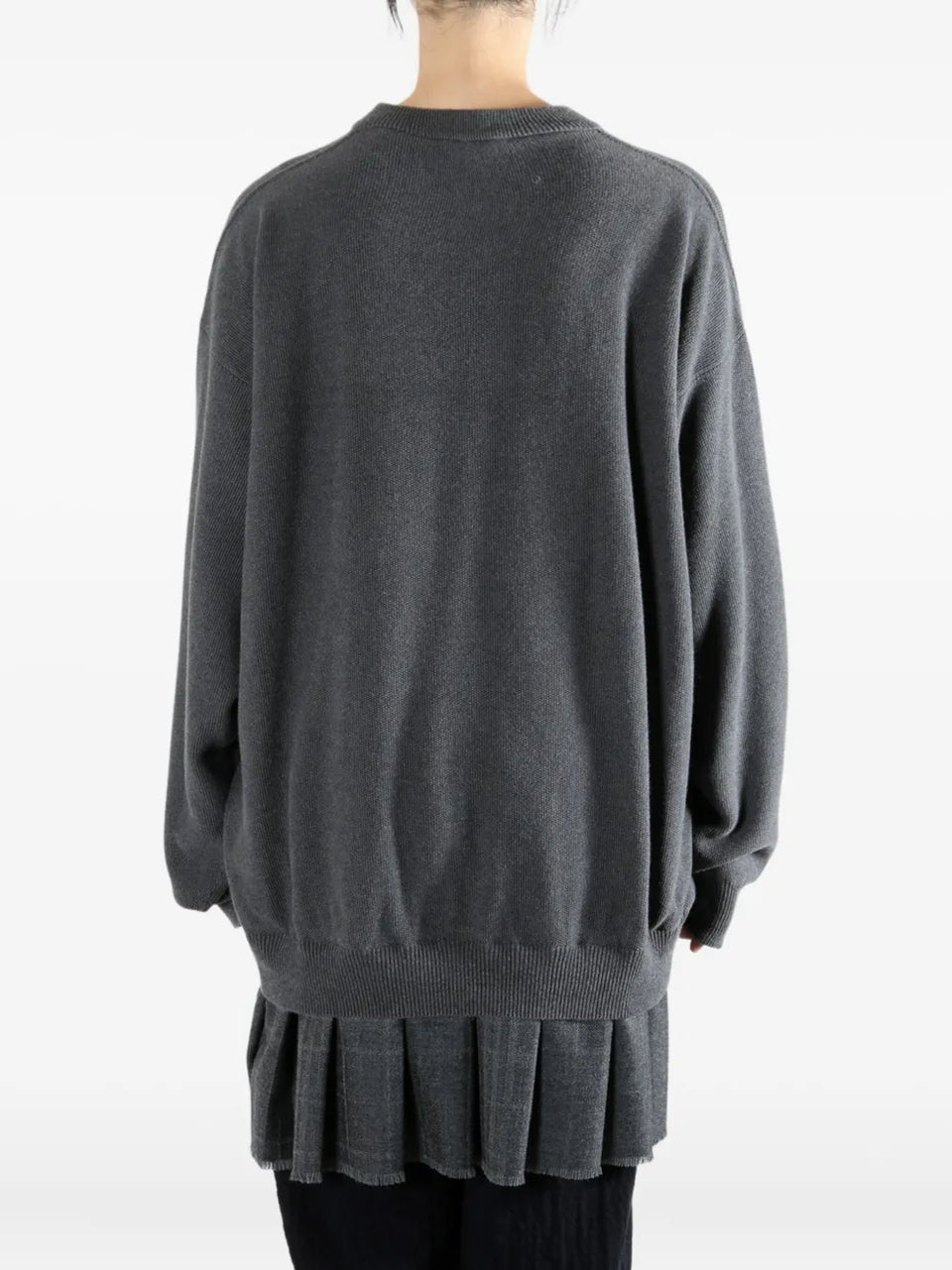 V-neck pleated dress