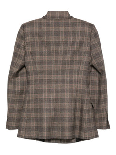 check-print blazer