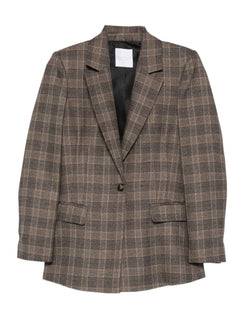 check-print blazer