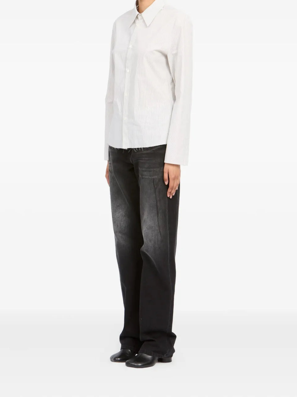 striped long-sleeved shirt
