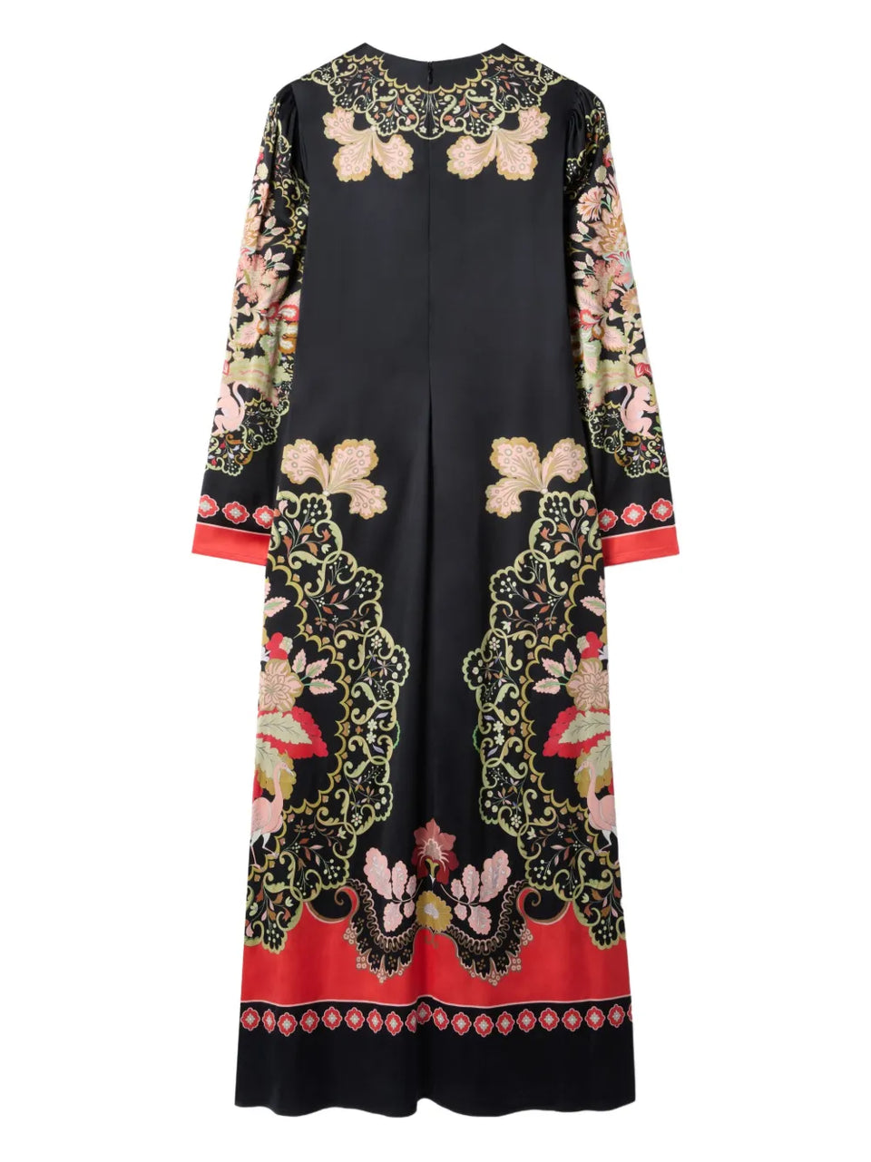 Clingy Swing placed long-sleeve maxi dress