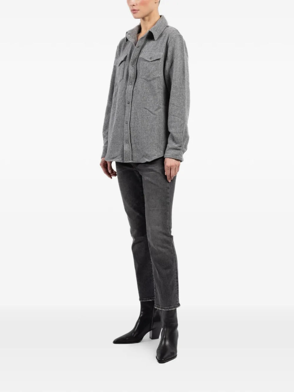 cashmere chest-pockets shirt