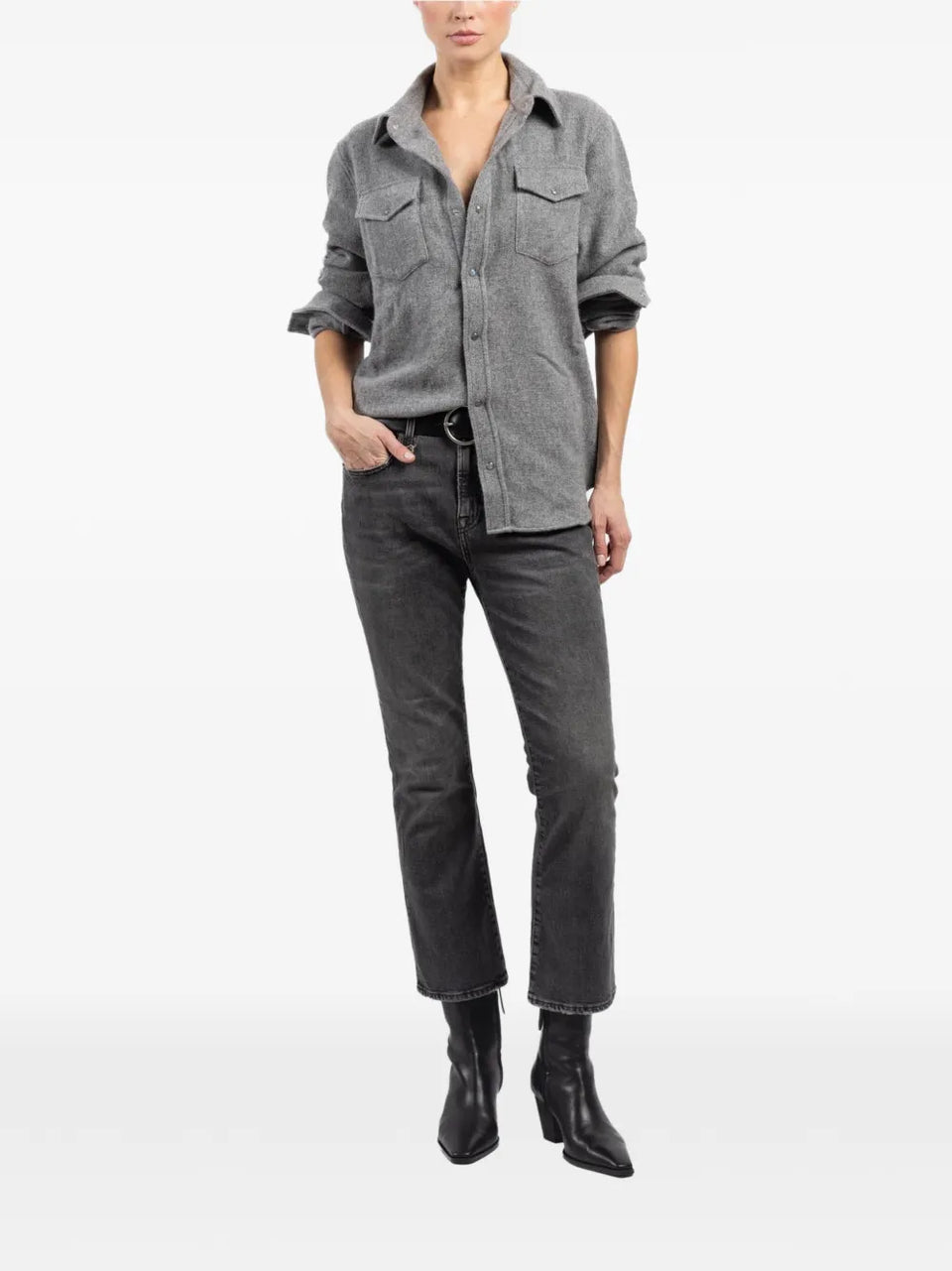cashmere chest-pockets shirt