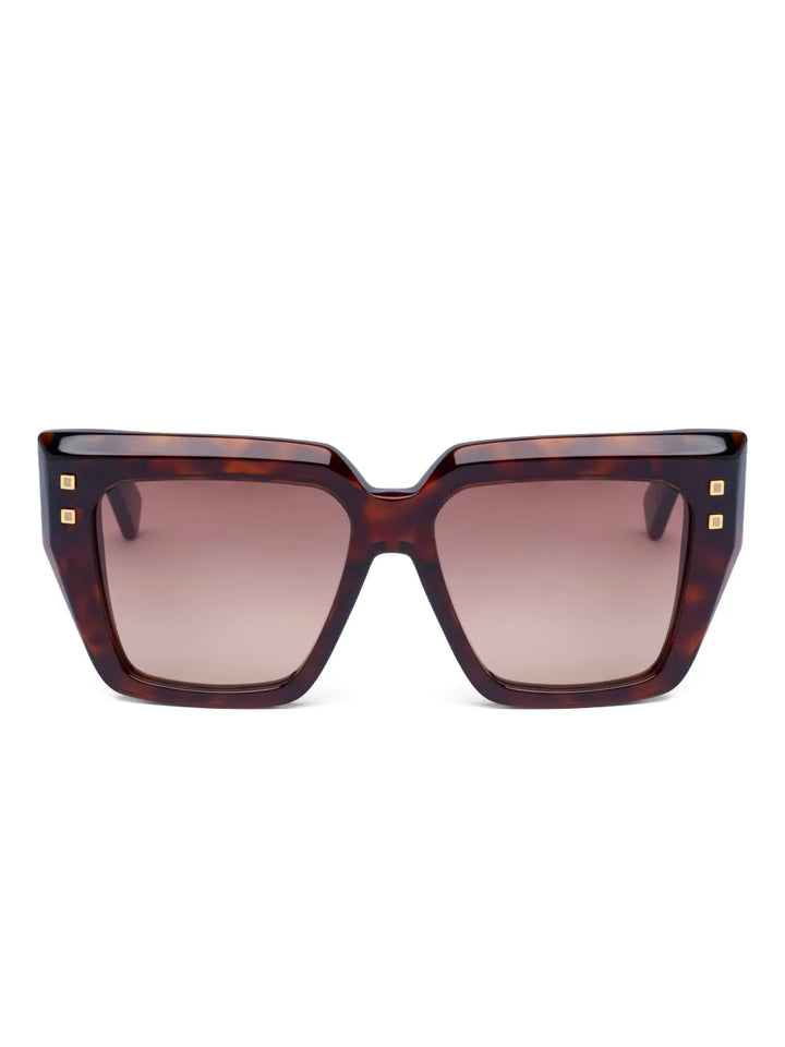 studded geometric-frame sunglasses