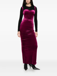 velvet-finish dress