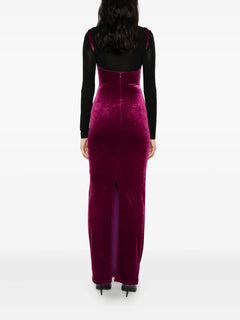 velvet-finish dress