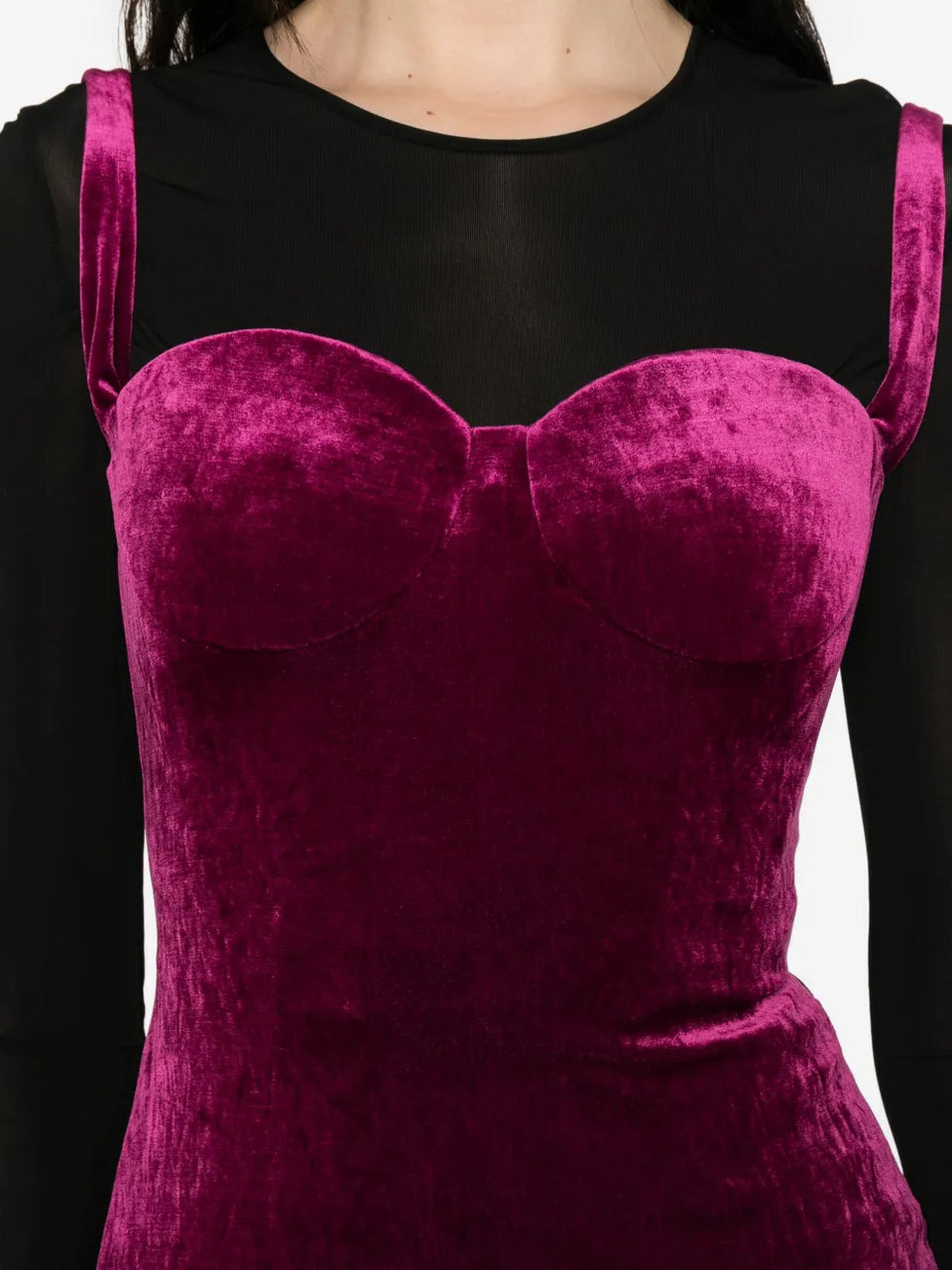 velvet-finish dress