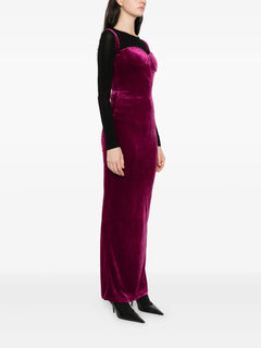 velvet-finish dress