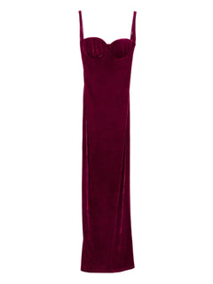 velvet-finish dress