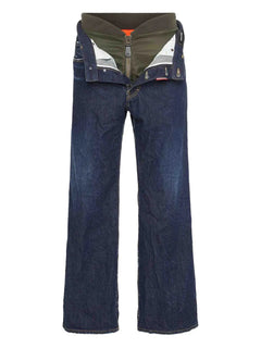 button zip jeans