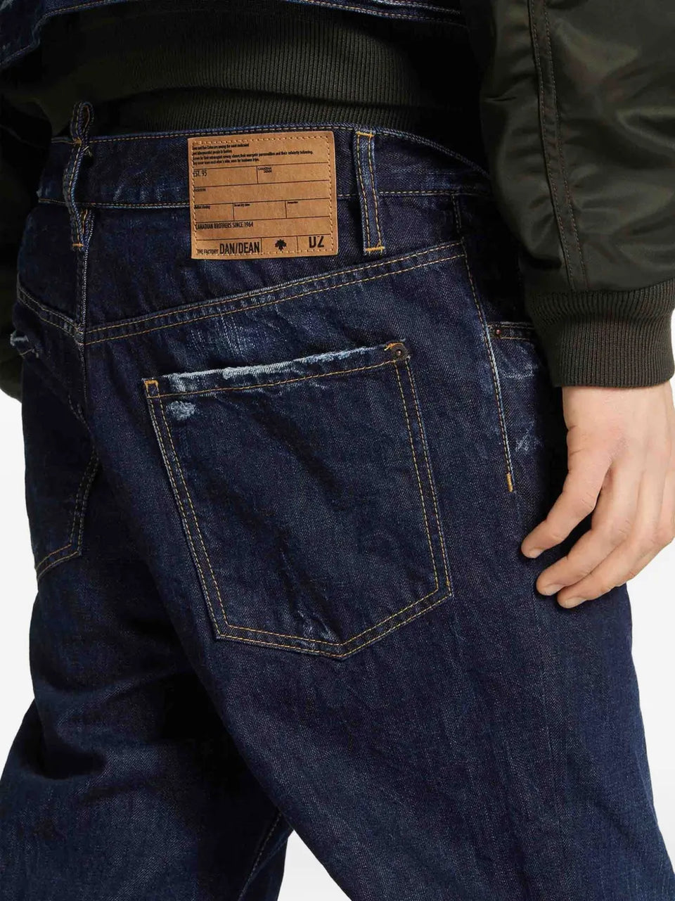 button zip jeans