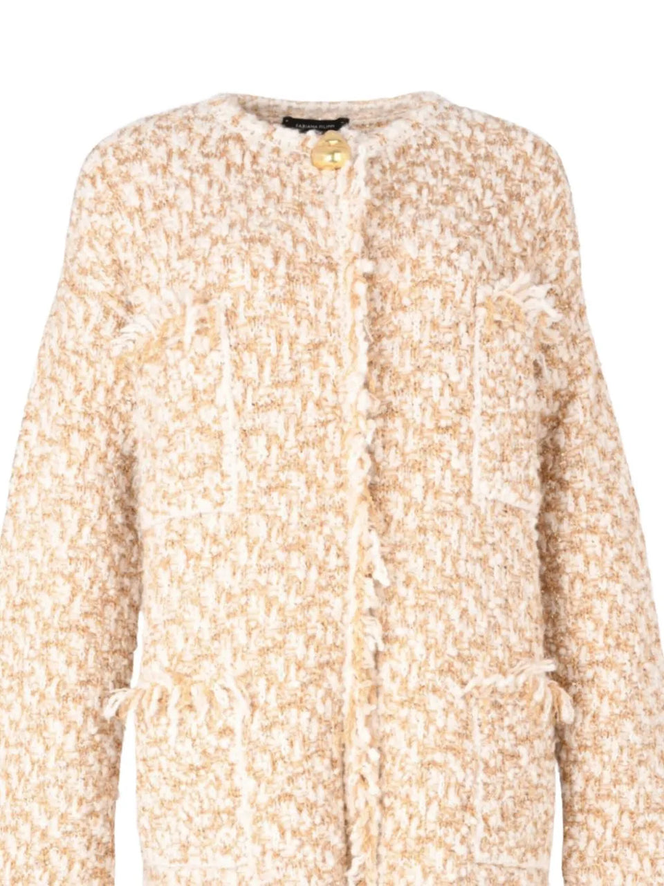 frayed-detailing coat