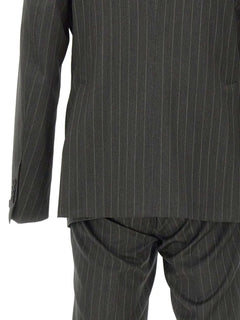 pinstriped double-breasted suit