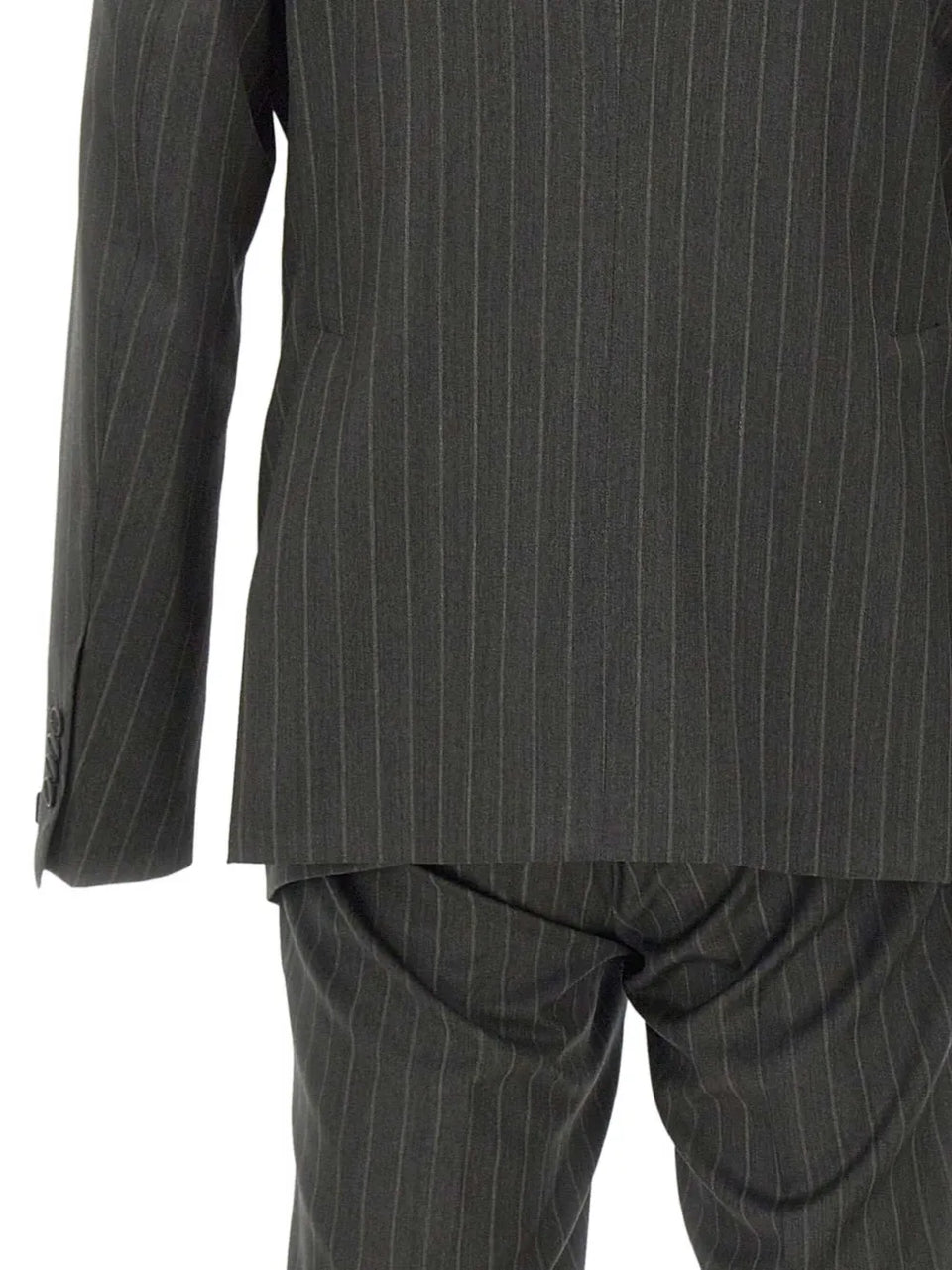 pinstriped double-breasted suit