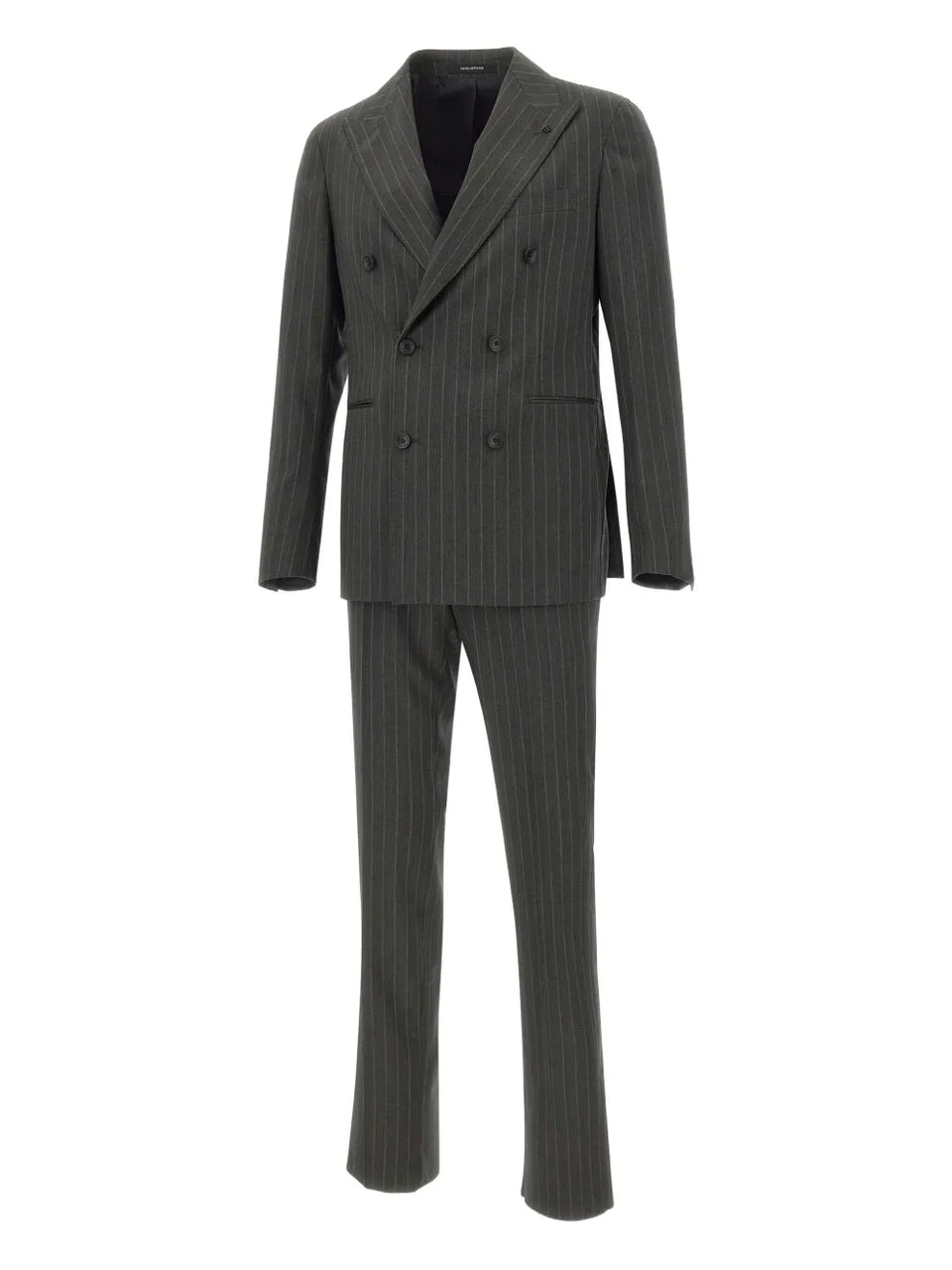 pinstriped double-breasted suit