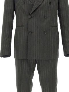 pinstriped double-breasted suit