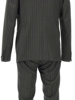 pinstriped double-breasted suit