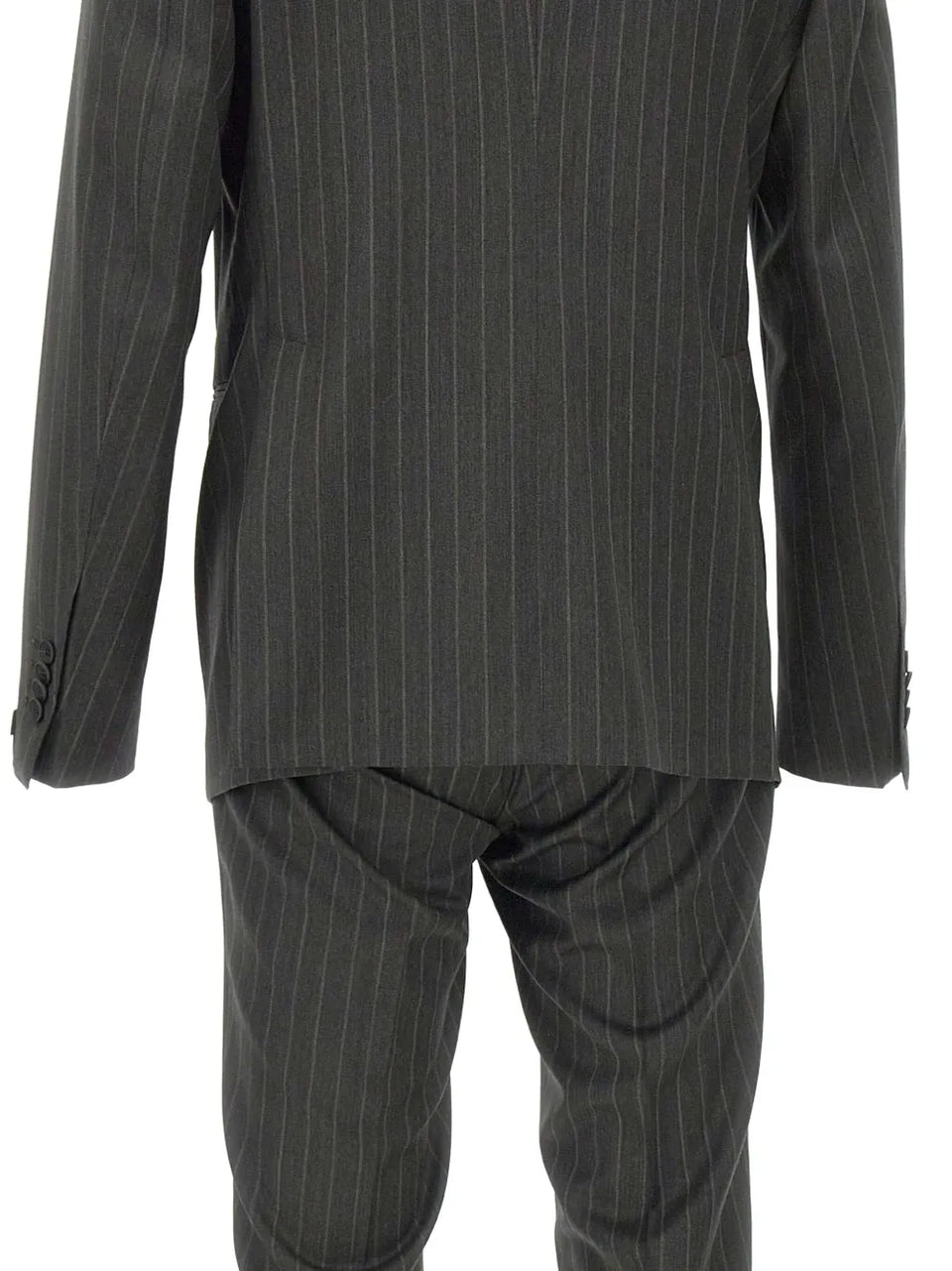 pinstriped double-breasted suit