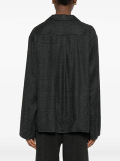 monogram-pattern flannel shirt
