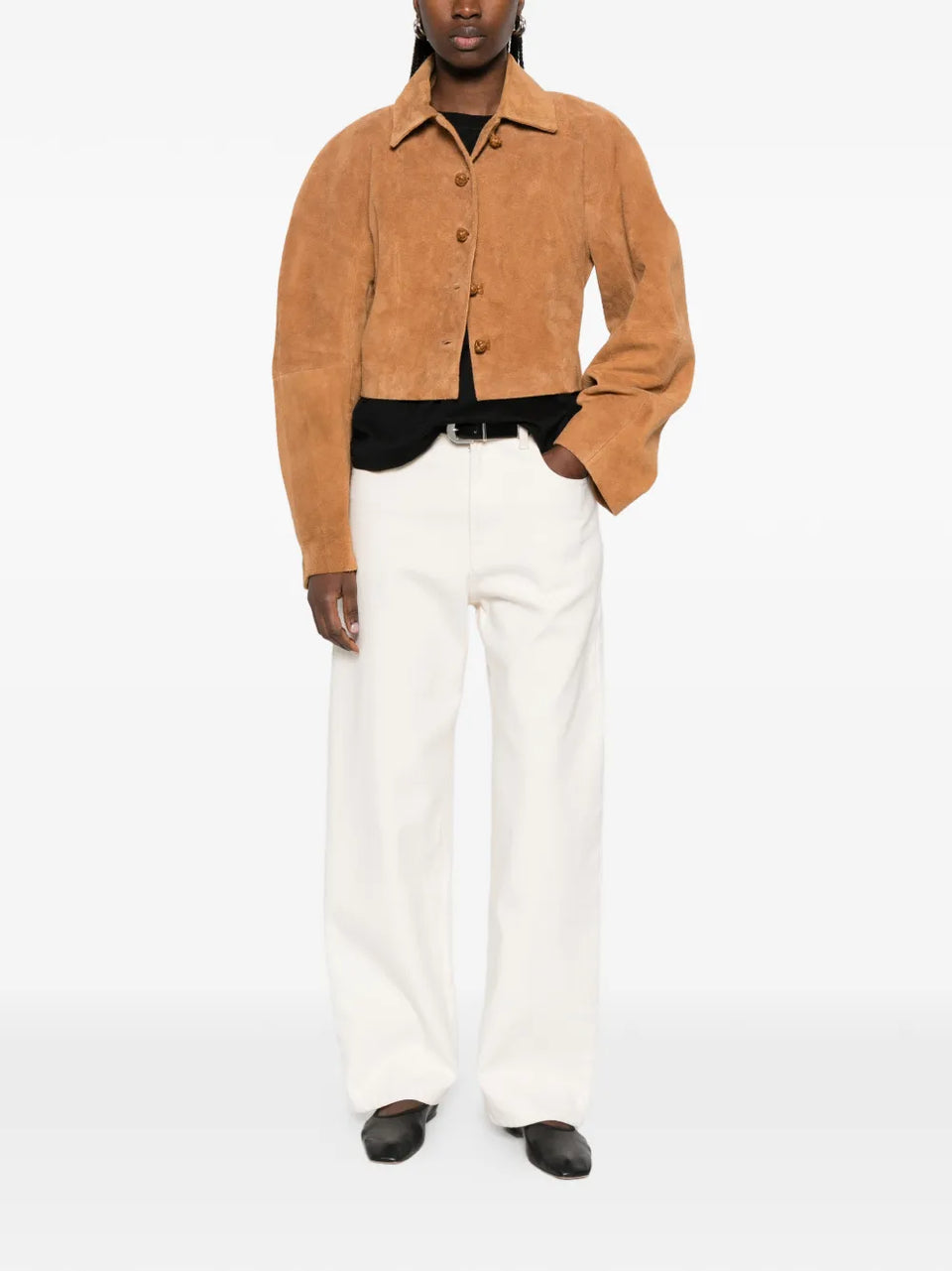 cropped suede jacket