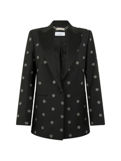 rhinestone-monogram blazer