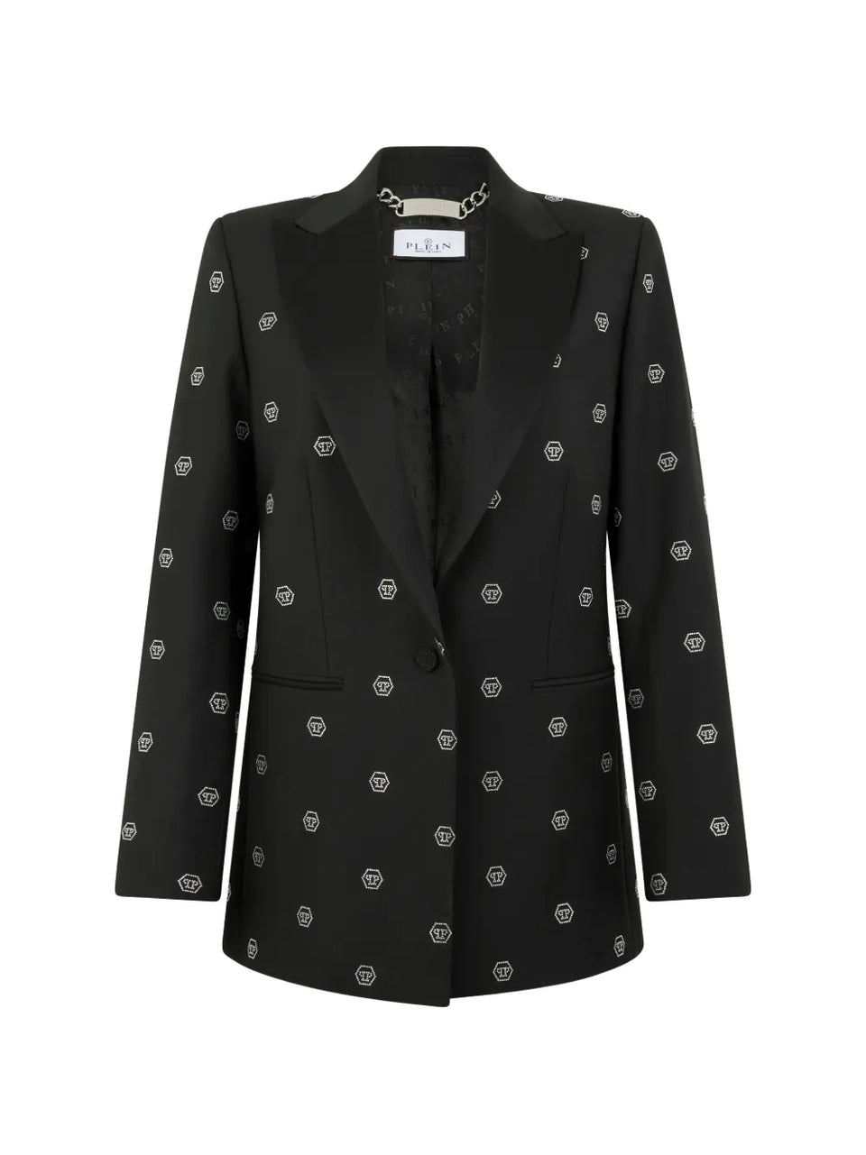 rhinestone-monogram blazer