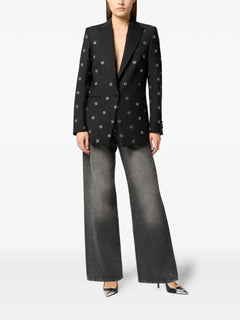 rhinestone-monogram blazer