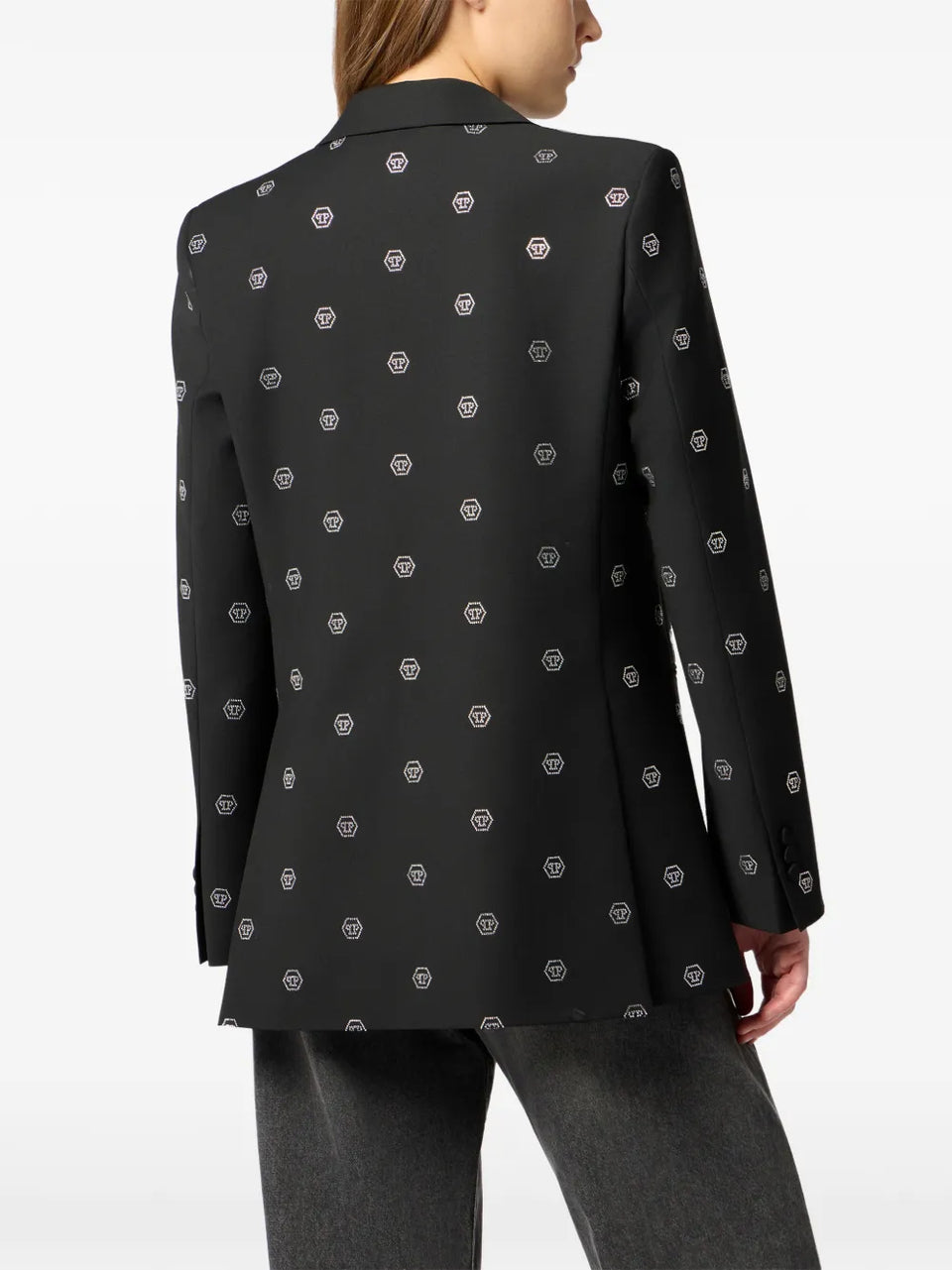 rhinestone-monogram blazer