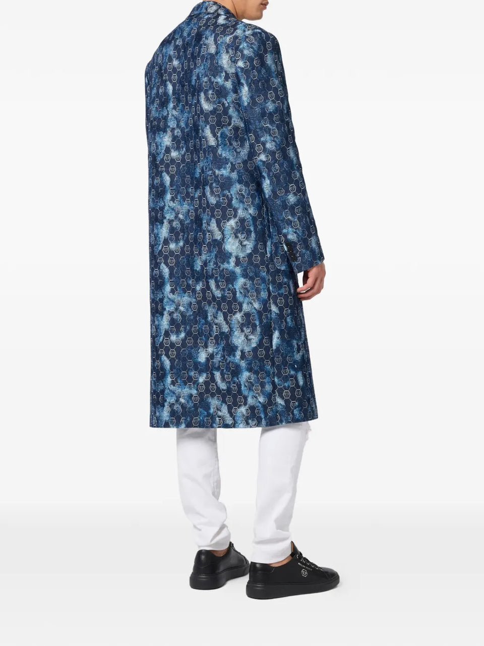 jacquard double-breasted coat