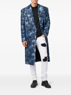 jacquard double-breasted coat