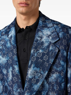 jacquard double-breasted coat