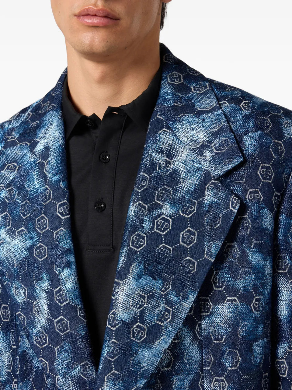 jacquard double-breasted coat