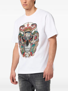round-neck skull-graphic T-Shirt