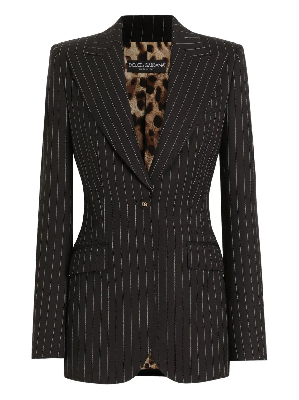 striped single-breasted jacket