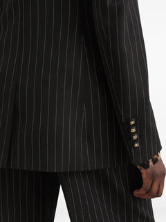 striped single-breasted jacket