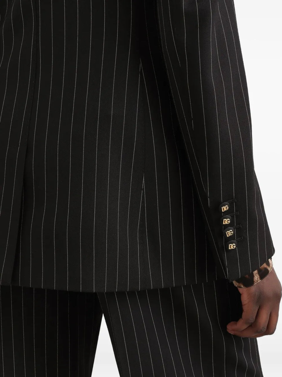 striped single-breasted jacket