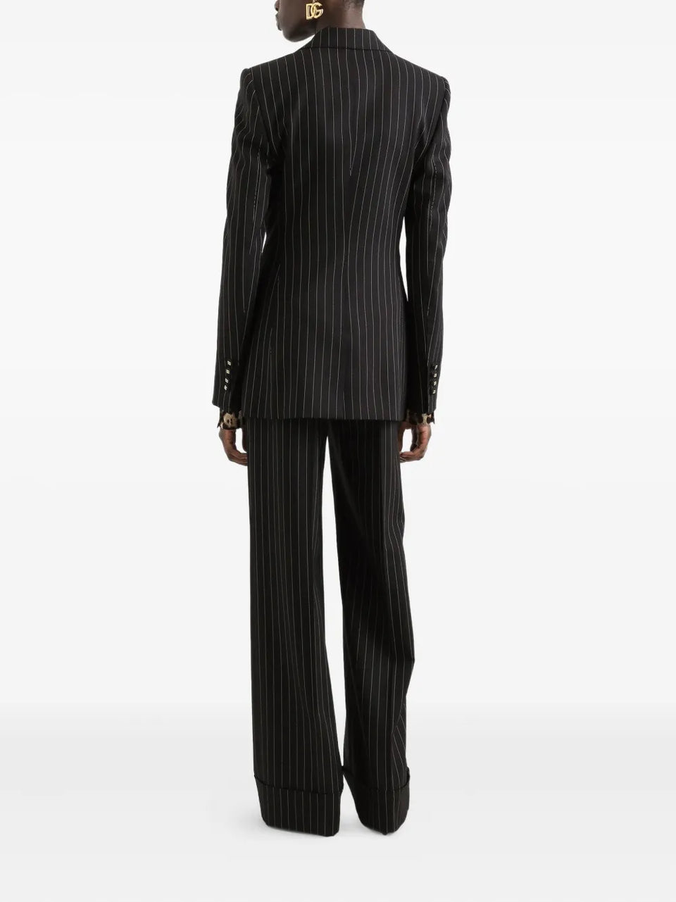 striped single-breasted jacket